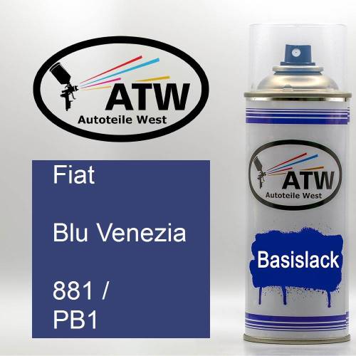 Fiat, Blu Venezia, 881 / PB1: 400ml Sprühdose, von ATW Autoteile West.